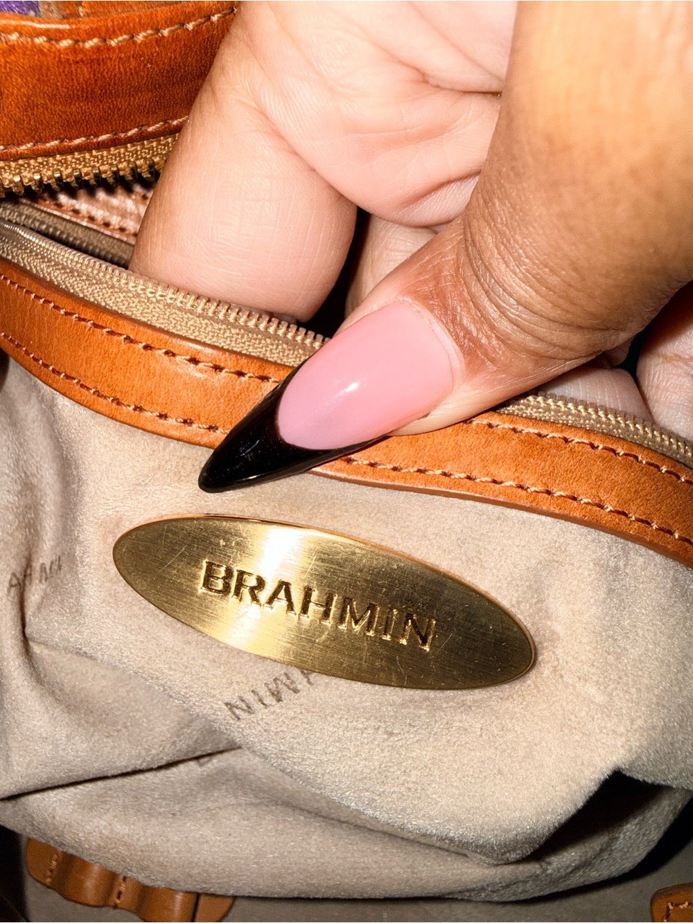 Brahmin vintage Multicolor Striped Shoulder Bag in Purple, Green & Tan - Picture 7 of 8